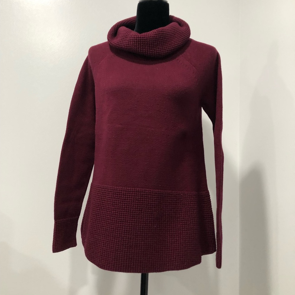 Cyrus Burgundy Cowl Neck Sweater - Picture 2 of 10
